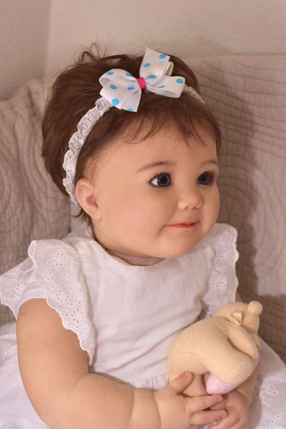 Sylvia 60 cm offene Augen kurzes Haar Reborn Puppe-June Awake
