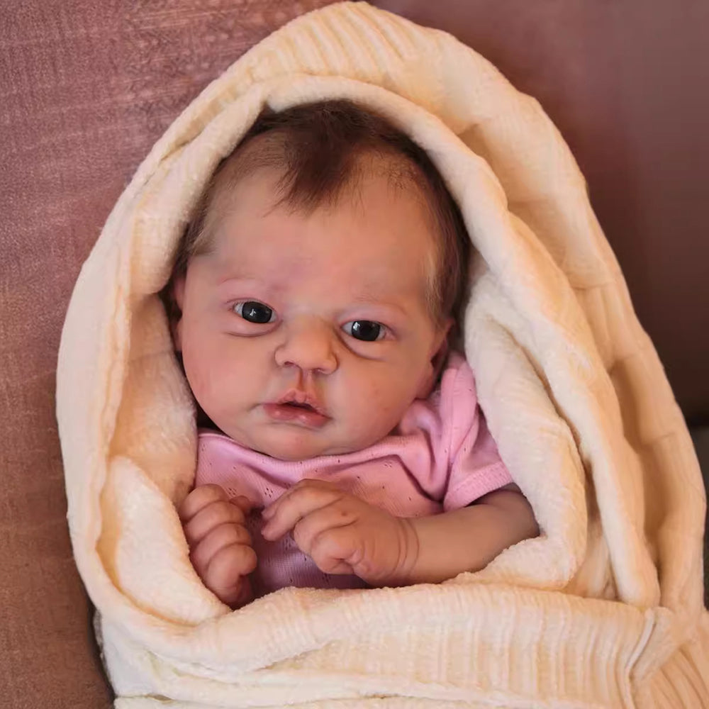 19 Zoll Verna Reborn Babypuppen mit offenen Augen und kurzen Haaren-Evi