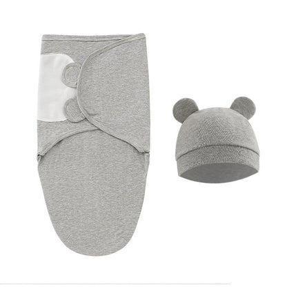 Farblich passender 2-teiliger Pucksack-Schlafsack für Neugeborene mit Fötuskappe