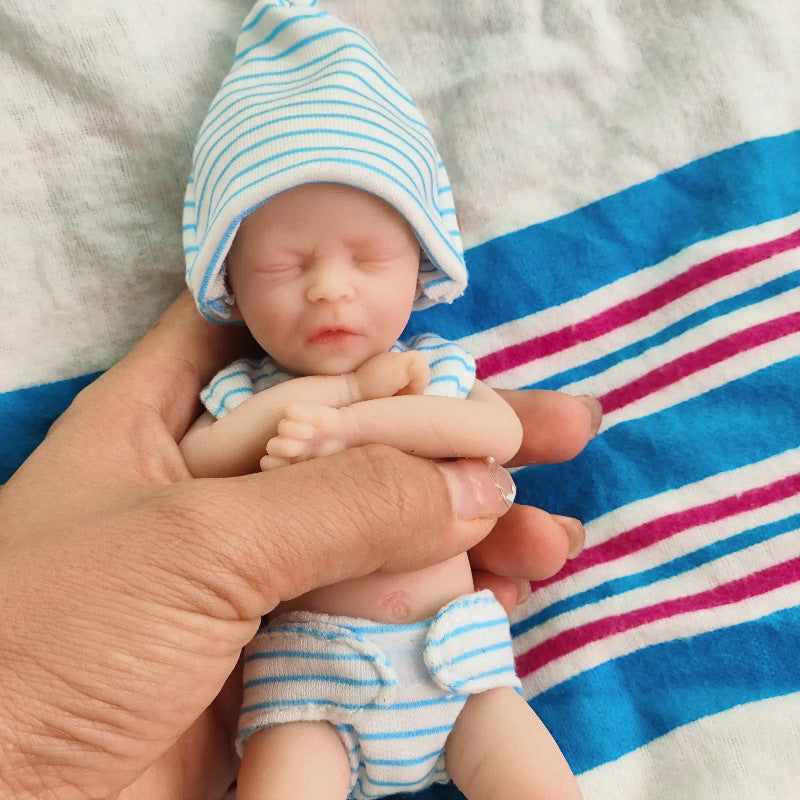 6 Zoll/15 cm geschlossene Augen Mini Vollsilikon Reborn Puppe Mädchen/Junge Darren