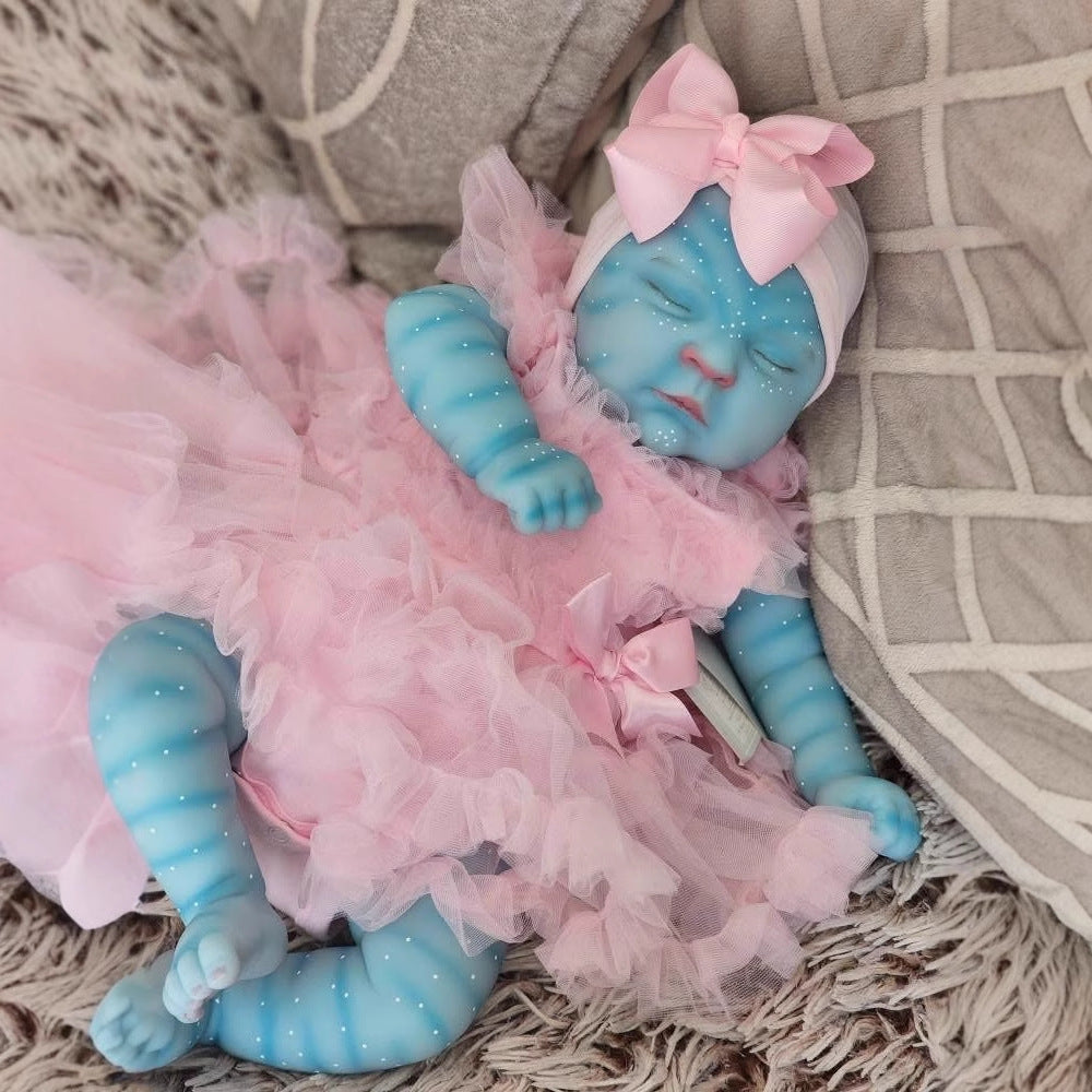 19 Zoll Peaches Reborn Baby Avatar mit geschlossenen Augen im rosa Kleid