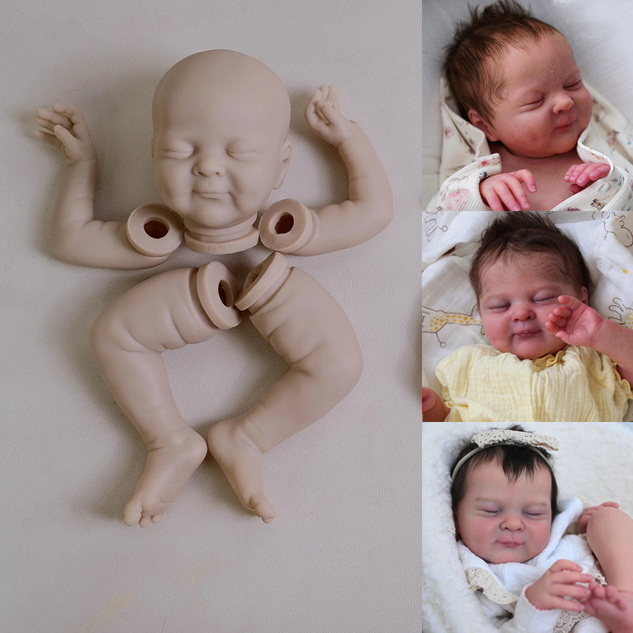 19 Zoll (ca. 48cm) unbemaltes Olivia Reborn Puppen-Set mit geschlossenen Augen