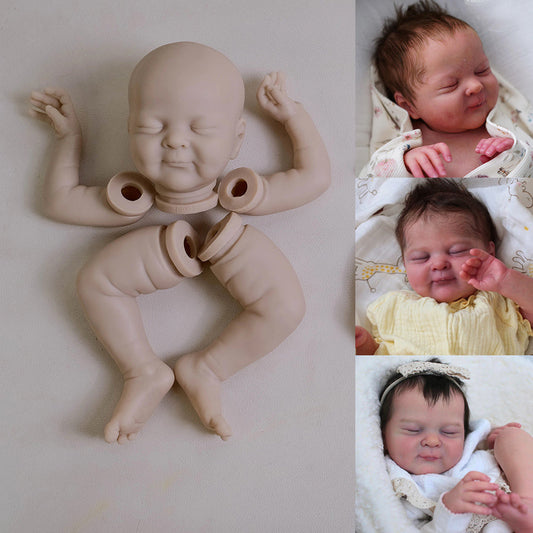 19 Zoll (ca. 48cm) unbemaltes Olivia Reborn Puppen-Set mit geschlossenen Augen