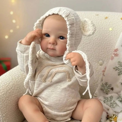 18 Zoll Bettie Reborn Babypuppe mit offenen Augen im grauen Body