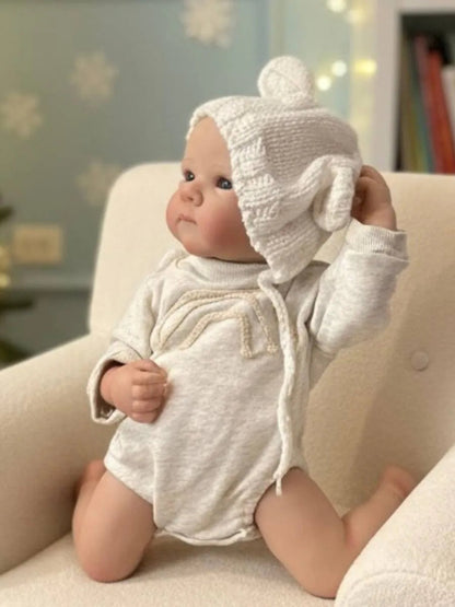 18 Zoll Bettie Reborn Babypuppe mit offenen Augen im grauen Body