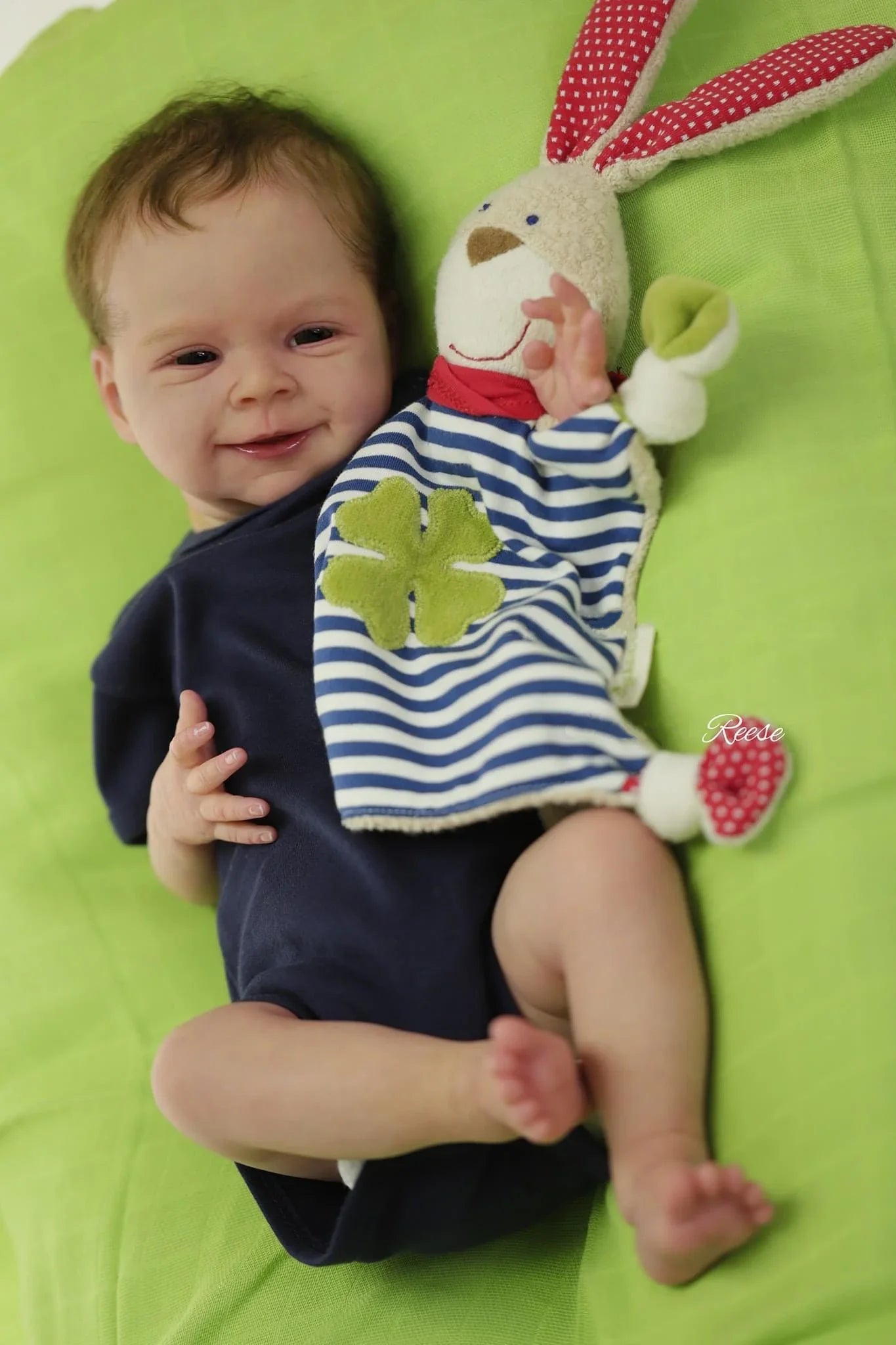 19 Zoll handgefertigte Reborn Puppe mit offenen Augen und kurzen Haaren - Sebastia
