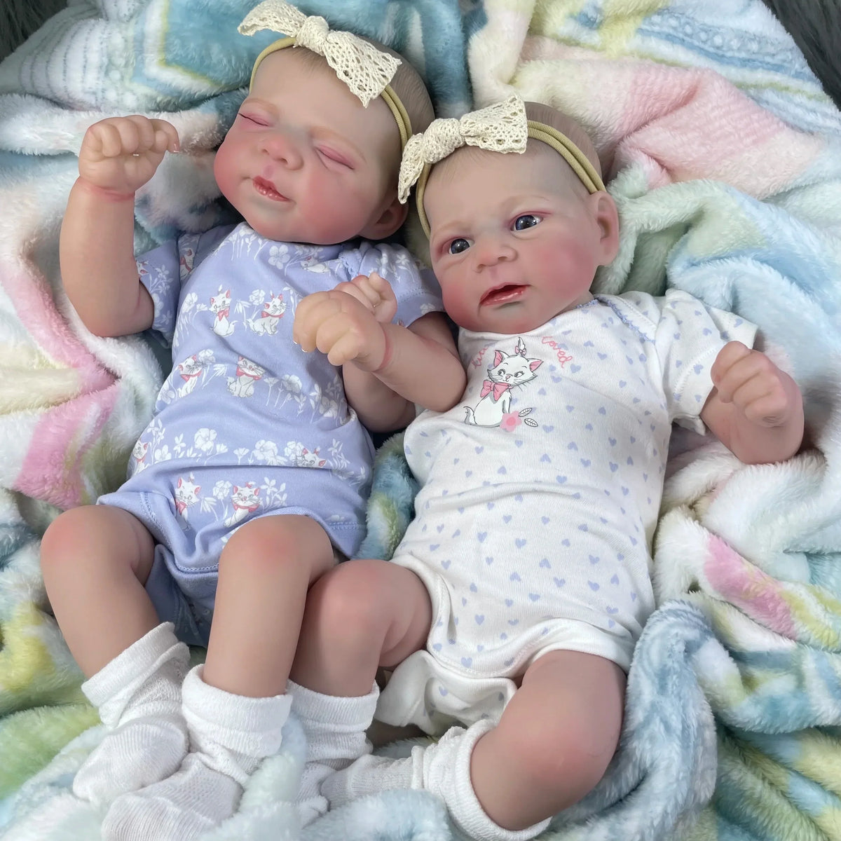 19 Zoll realistische Reborn-Puppe mit weichem Körper Zwillingsschwestern – Pascale und Elijah
