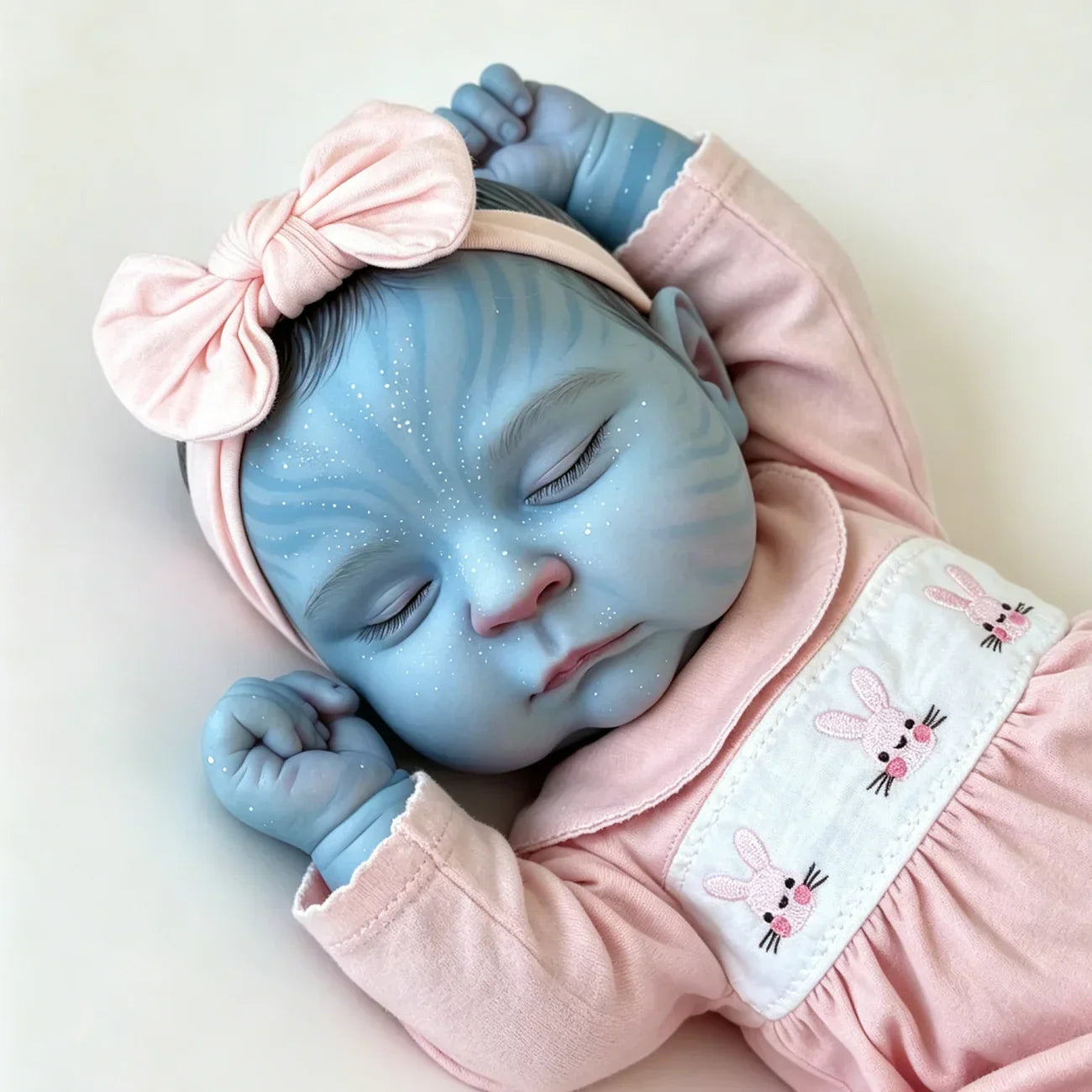 19 Zoll Peaches Schlafend Reborn Avatar Baby Mädchen in rosa Outfits