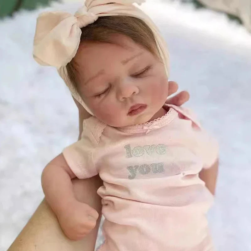 19 Zoll geschlossene Augen schlafendes Reborn-Puppenmädchen