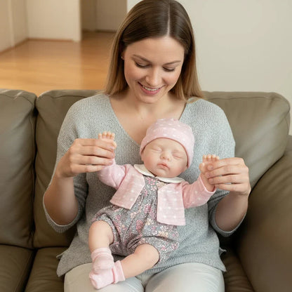 30 cm vollständig aus Silikon gefertigte schlafende Reborn Puppe Mädchen mit zu öffnendem