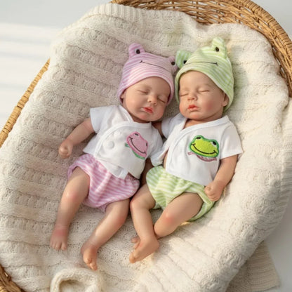 30 cm lebensechte weiche Vollsilikon-Reborn-Puppe Loulou schlafendes Mädchen