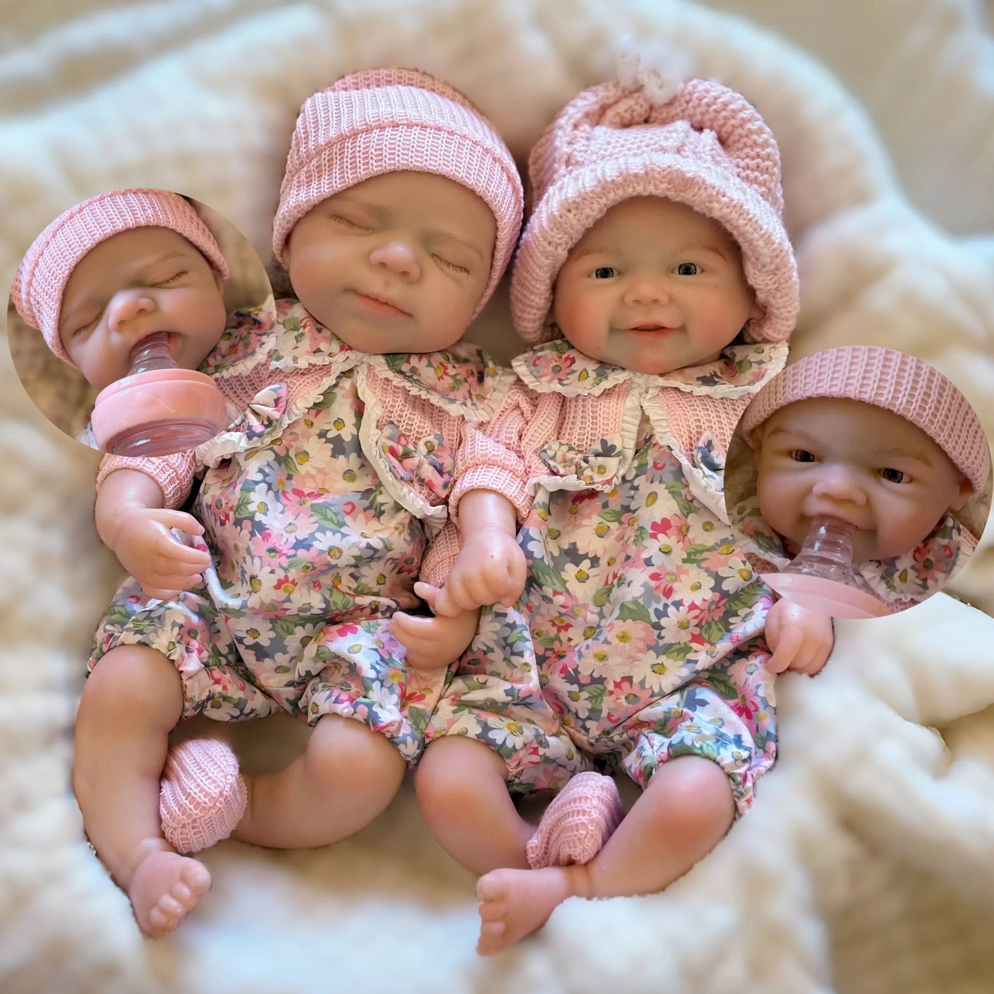 30 cm Silikon Reborn-Zwillingsschwestern-Pascale und Vivienne