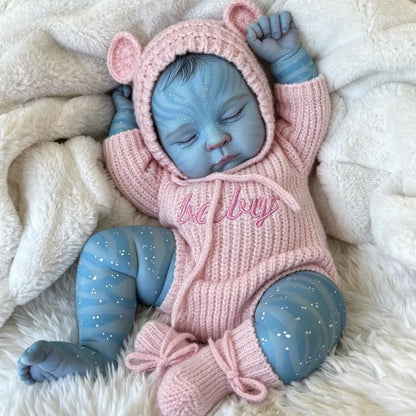 19 Zoll Peaches Schlafend Reborn Avatar Baby Mädchen in rosa Strickstramplern