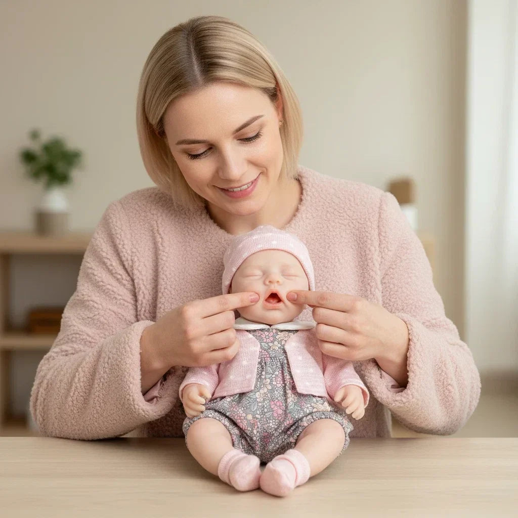 30 cm vollständig aus Silikon gefertigte schlafende Reborn Puppe Mädchen mit zu öffnendem