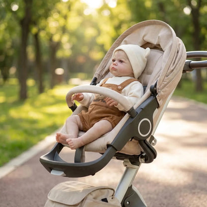 19 Zoll rebornte Reiherpuppe mit offenen Augen im Braunbären Outfit