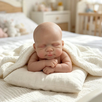 45 cm weiches Vollsilikon-Reborn Baby Pascale im schwarzen Jumpsuit