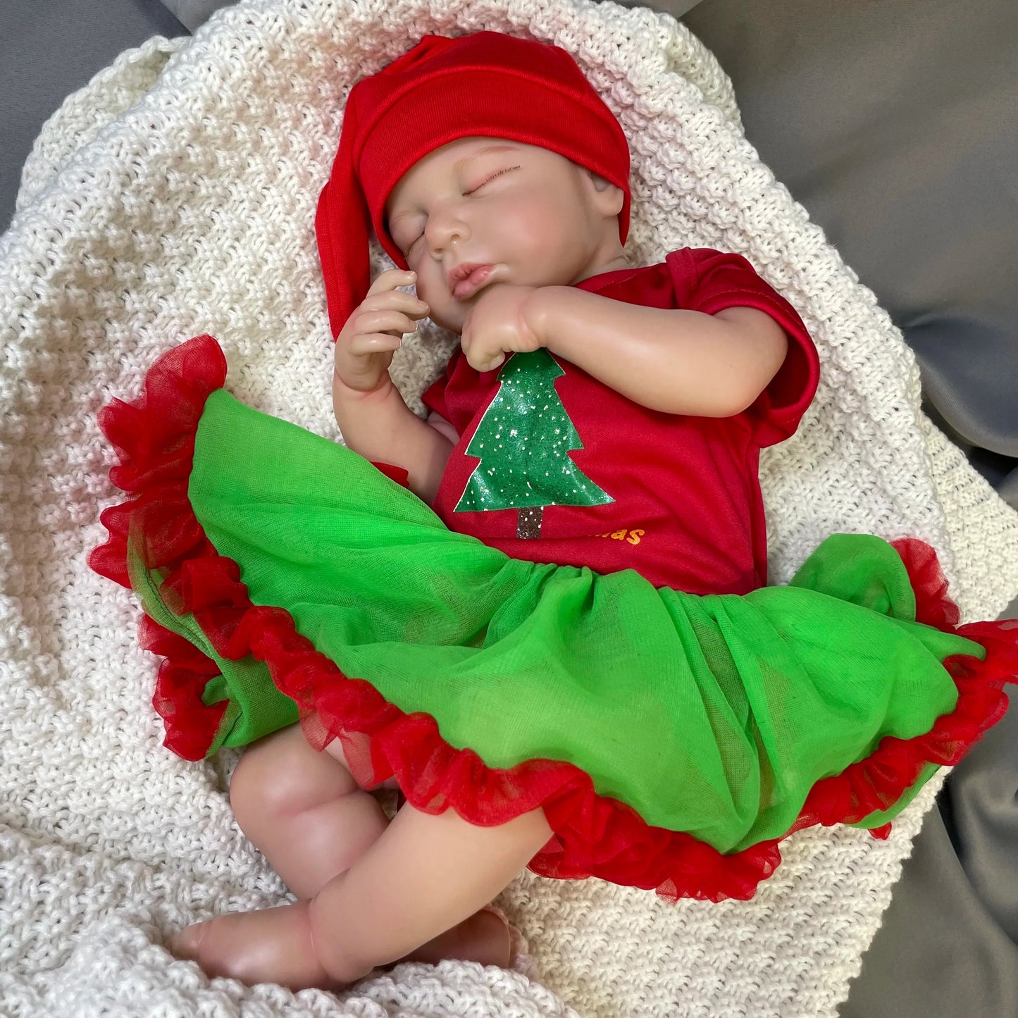 20 Zoll Weihnachts-Reborn Puppe Zwillinge Mädchen-Loulou