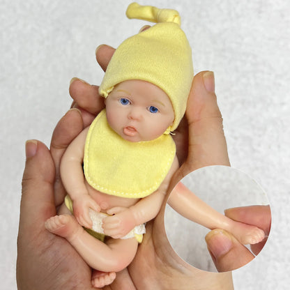 6 Zoll offene Augen Vollsilikon Mini Reborn Puppe Zwillinge