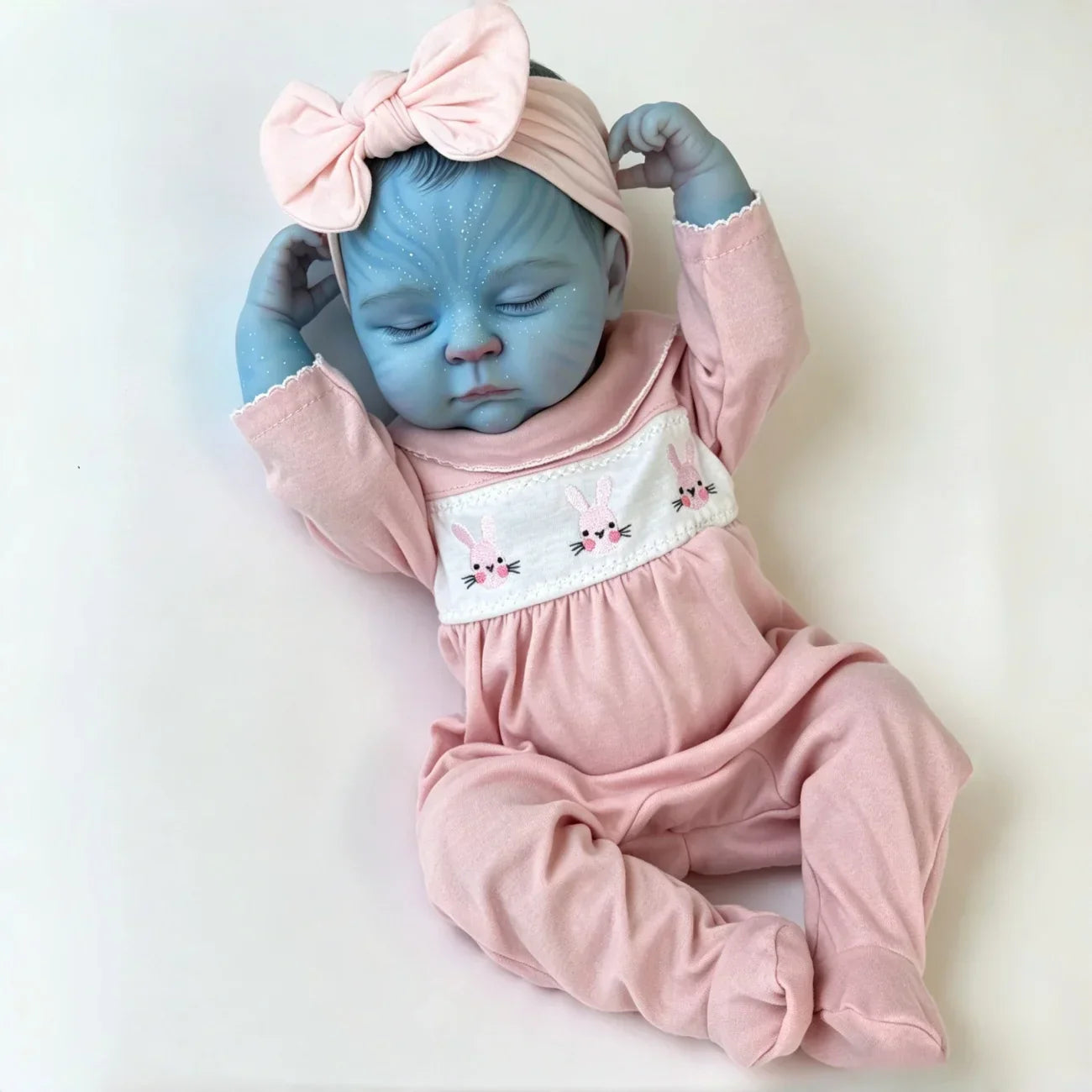 19 Zoll Peaches Schlafend Reborn Avatar Baby Mädchen in rosa Outfits