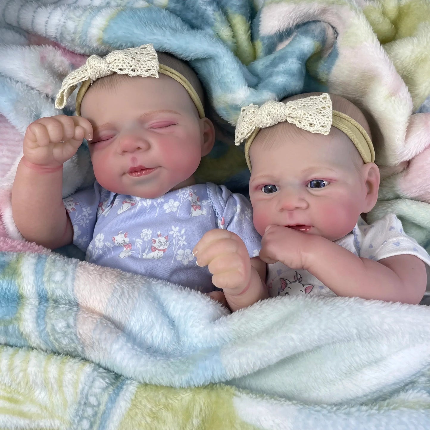 19 Zoll realistische Reborn-Puppe mit weichem Körper Zwillingsschwestern – Pascale und Elijah