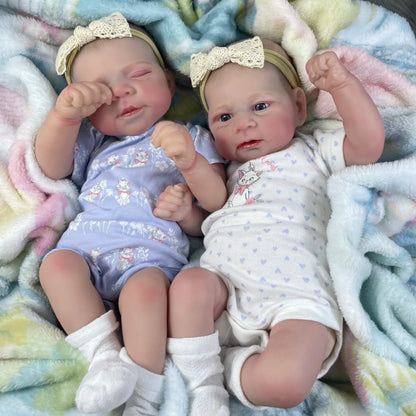 19 Zoll realistische Reborn-Puppe mit weichem Körper Zwillingsschwestern – Pascale und Elijah