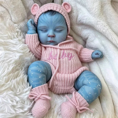 19 Zoll Peaches Schlafend Reborn Avatar Baby Mädchen in rosa Strickstramplern