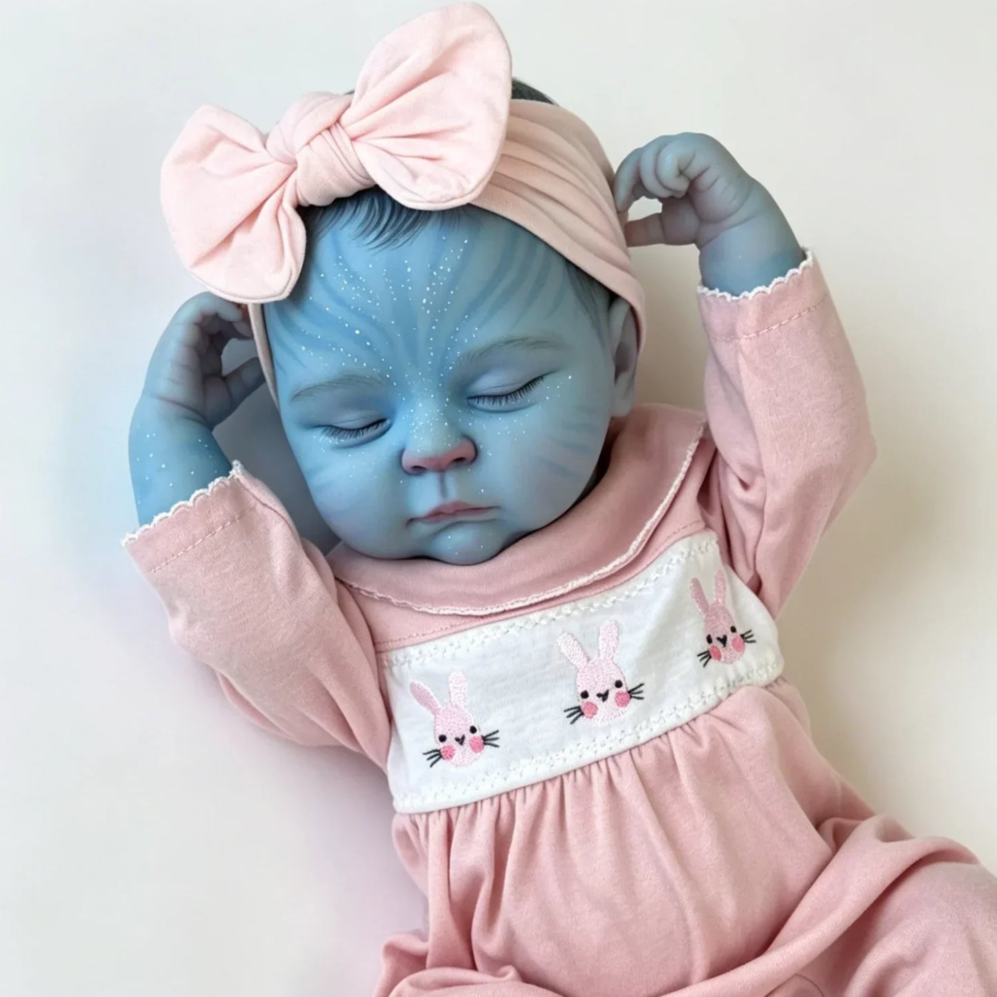 19 Zoll Peaches Schlafend Reborn Avatar Baby Mädchen in rosa Outfits
