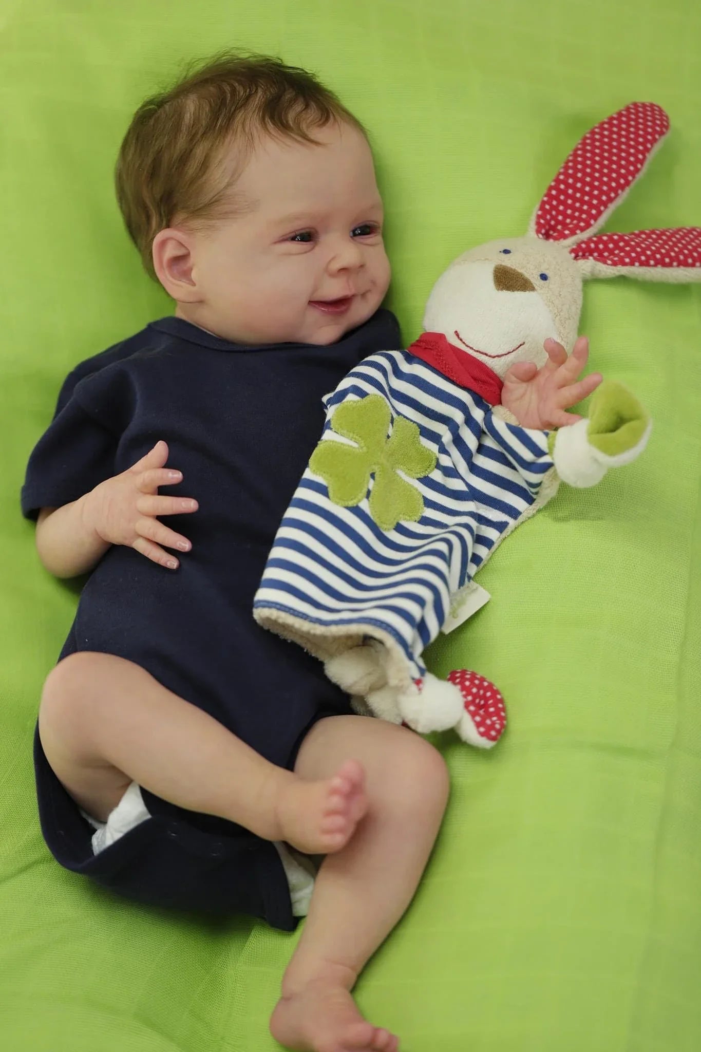 19 Zoll handgefertigte Reborn Puppe mit offenen Augen und kurzen Haaren - Sebastia