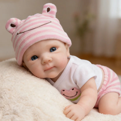 30 cm Bettie Reborn-Babypuppe aus Vollsilikon in rosa Kleidung