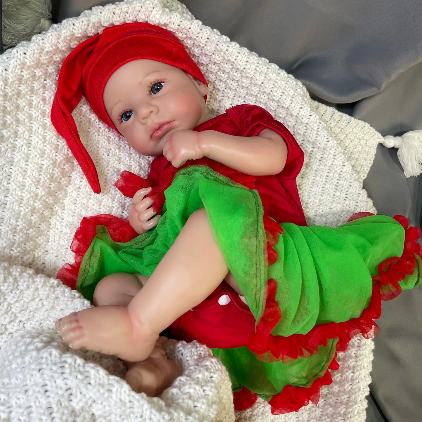 20 Zoll Weihnachts-Reborn Puppe Zwillinge Mädchen-Loulou