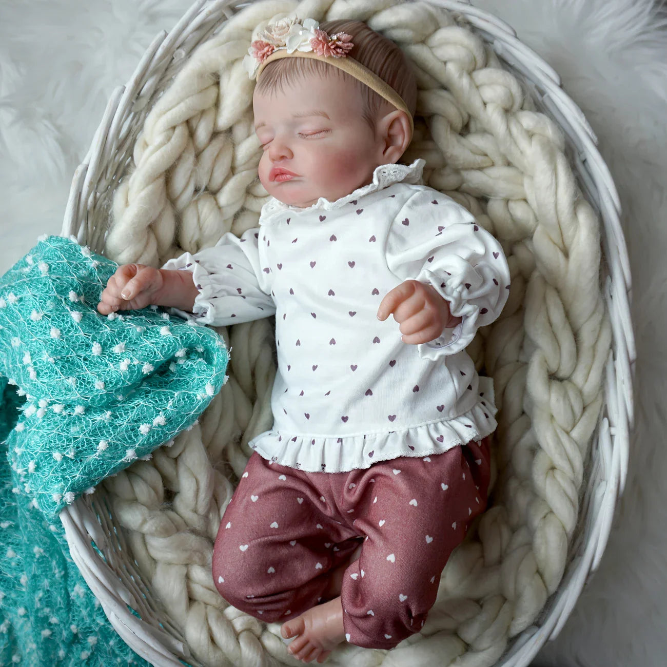 20 Zoll lebensechte Reborn-Puppe mit geschlossenen Augen - Rosalie