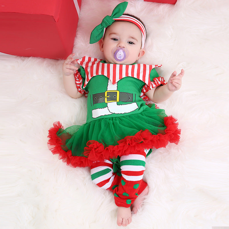 3-teiliges Süßes Weihnachtskleid für 21-23 Zoll Reborn Puppen