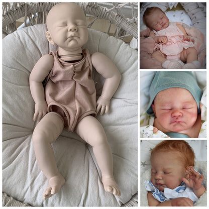 22 Zoll August Schließen Sie Augen DIY unbemaltes Reborn Puppe Kit