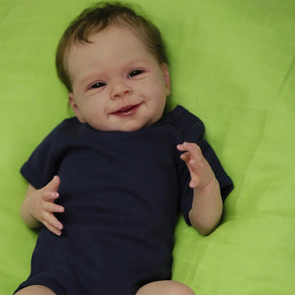 19 Zoll handgefertigte Reborn Puppe mit offenen Augen und kurzen Haaren - Sebastia