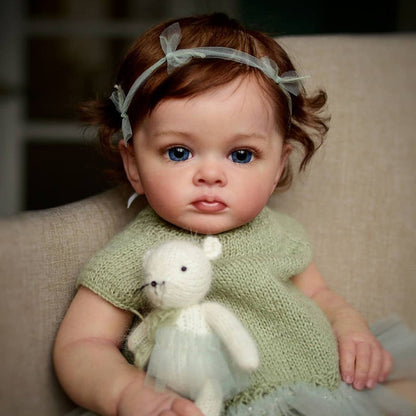 22 Zoll Judith Braune Haare Reborn Puppe Mädchen-Tutti