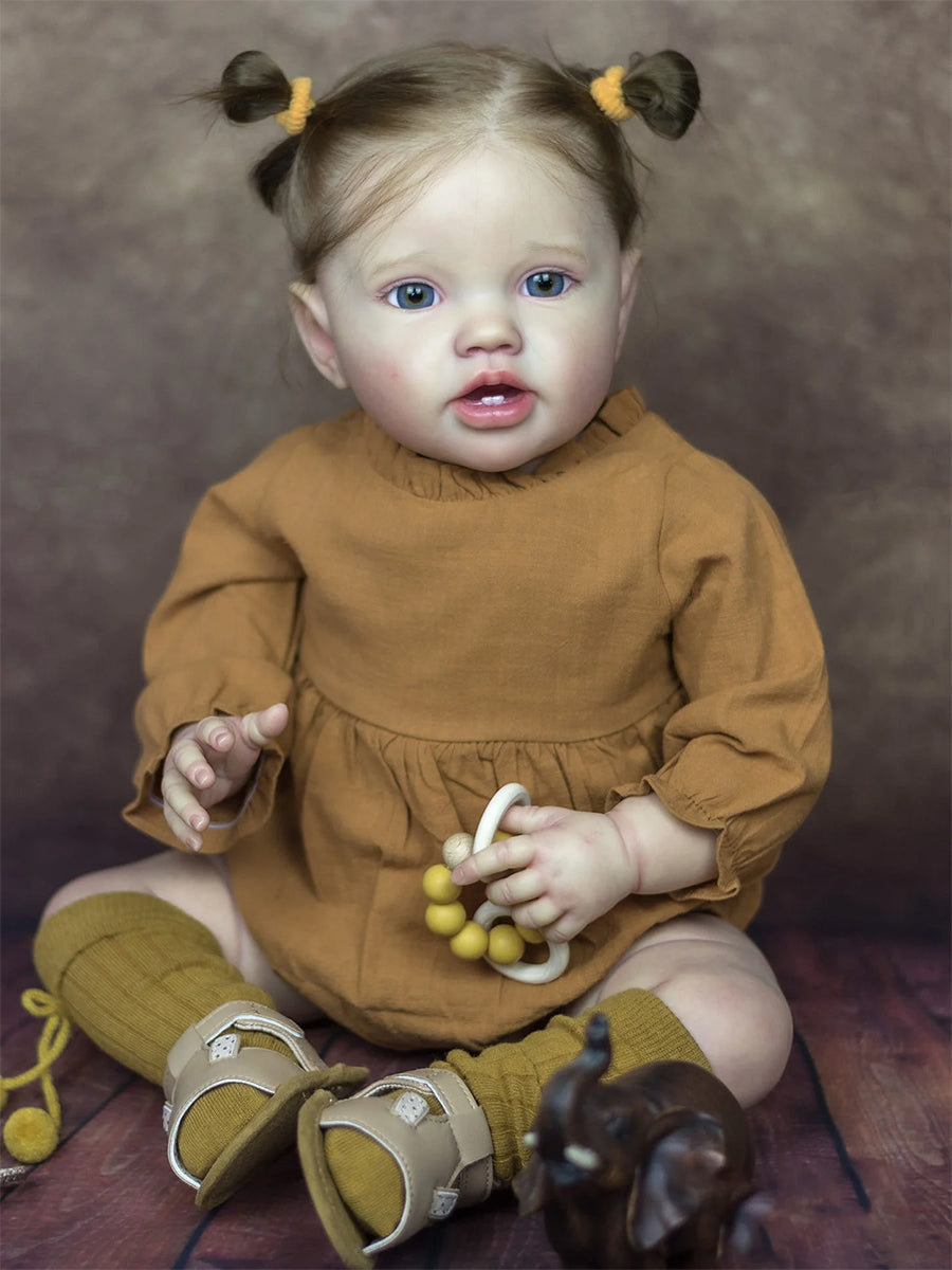 Sharon 60 cm offene Augen Wurzelhaar Reborn Kleinkind-Lottie