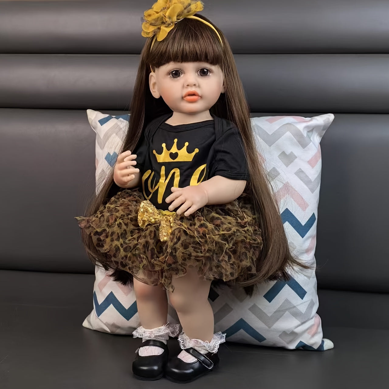 22 Zoll offene Augen lange Haare Reborn Puppe Mädchen - Betty