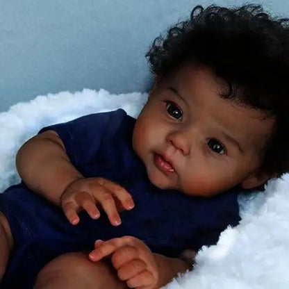 Porter 20 Zoll realistische afrikanische männliche Reborn Puppen Junge - Raven