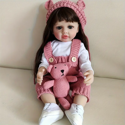 22 Zoll Reborn Puppen Mädchen Cheryl mit langen Haaren