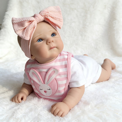 48cm realistische Bettie Reborn-Babypuppe mit offenen Augen im weißen Body