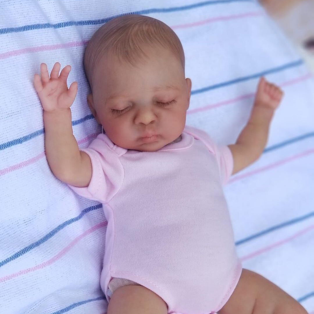 10 Zoll Rebornpuppen mit geschlossenen Augen und Stoffkörper - Luna