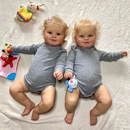 20 Zoll lebensechte Sally und Silver Reborn Zwillingspuppen mit offenen Augen-Maddie