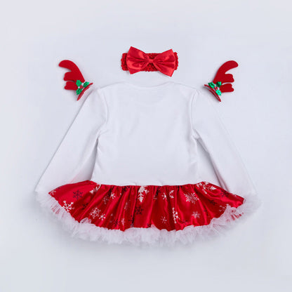 4-teiliges Kleid mit Weihnachtssockenmuster für 21/22/23 Zoll Reborn-Puppen