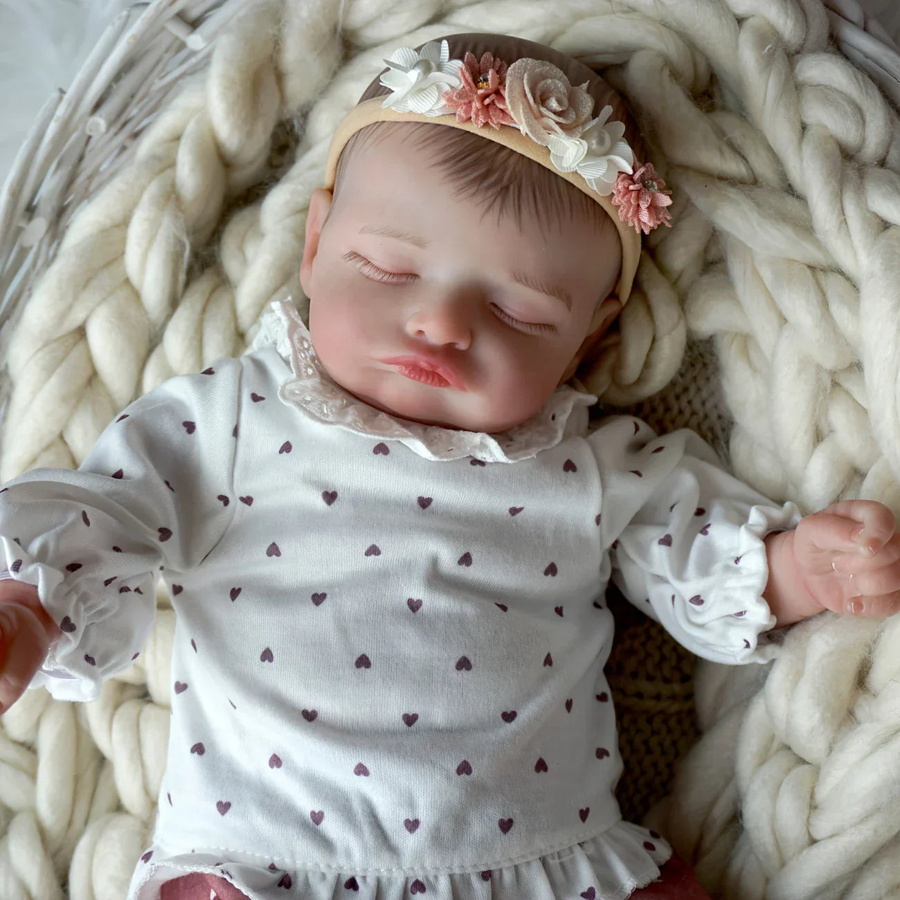 20 Zoll lebensechte Reborn-Puppe mit geschlossenen Augen - Rosalie