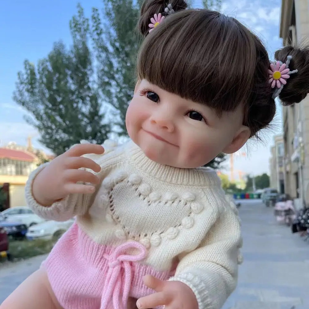 22 Zoll Reborn Puppen Mädchen mit Haar-Raya