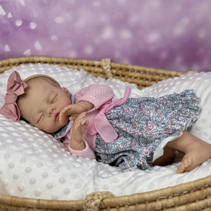 19 Zoll weiche schlafende Irys Reborn Puppe im rosa Blumenkleid