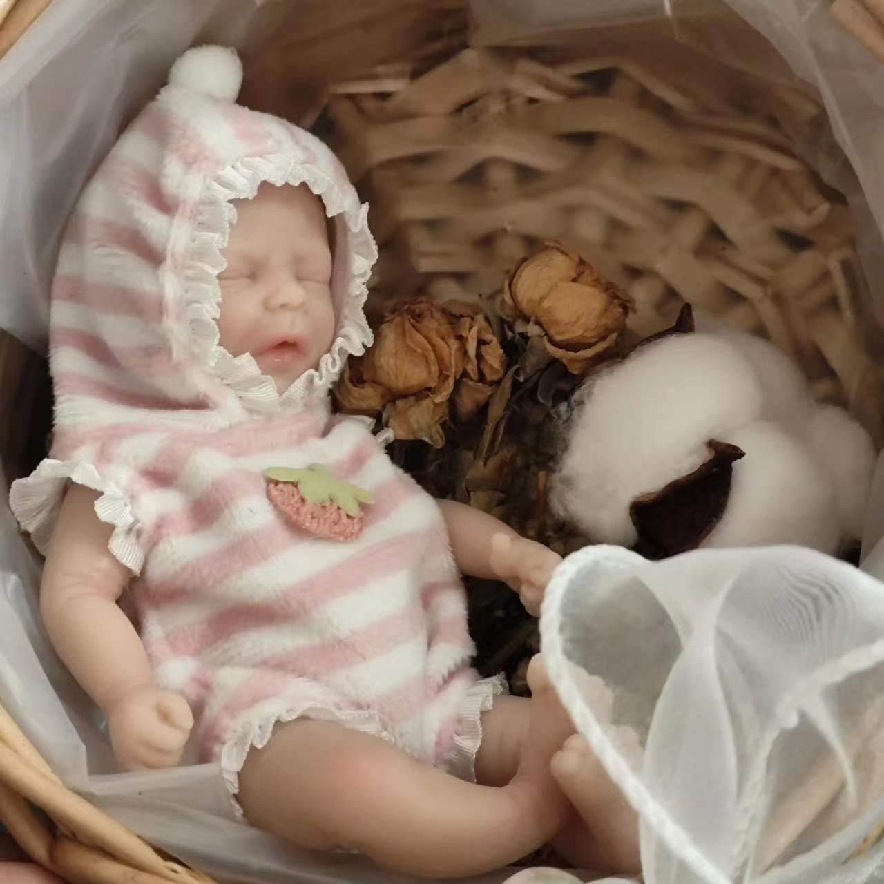6 Zoll 15cm Geschlossene Augen Reborn Puppen Zwillinge-Darren