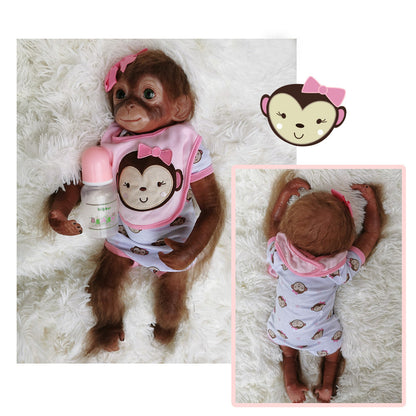 20 Zoll Rosa Blume Haarnadel Reborn Affe Baby Puppe