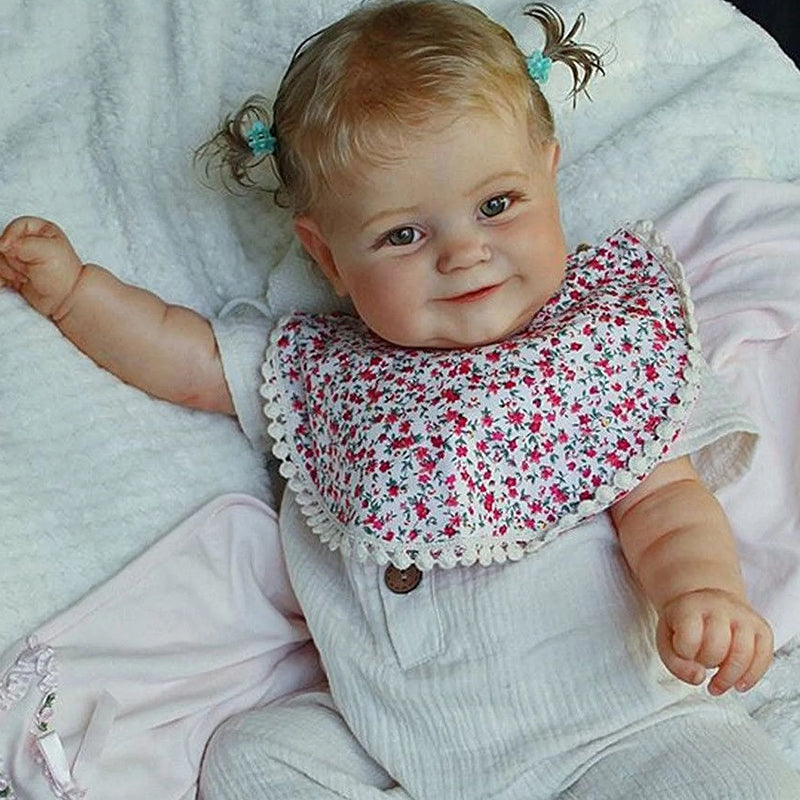 60 cm lebensechte blonde Haare Lächeln Reborn Kleinkind-Maddie