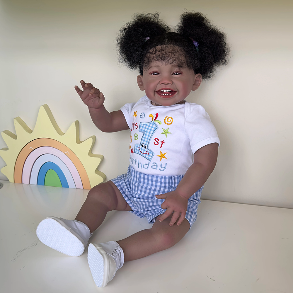 Ella 60cm Afroamerikaner Lächeln Reborn Puppe-Mila